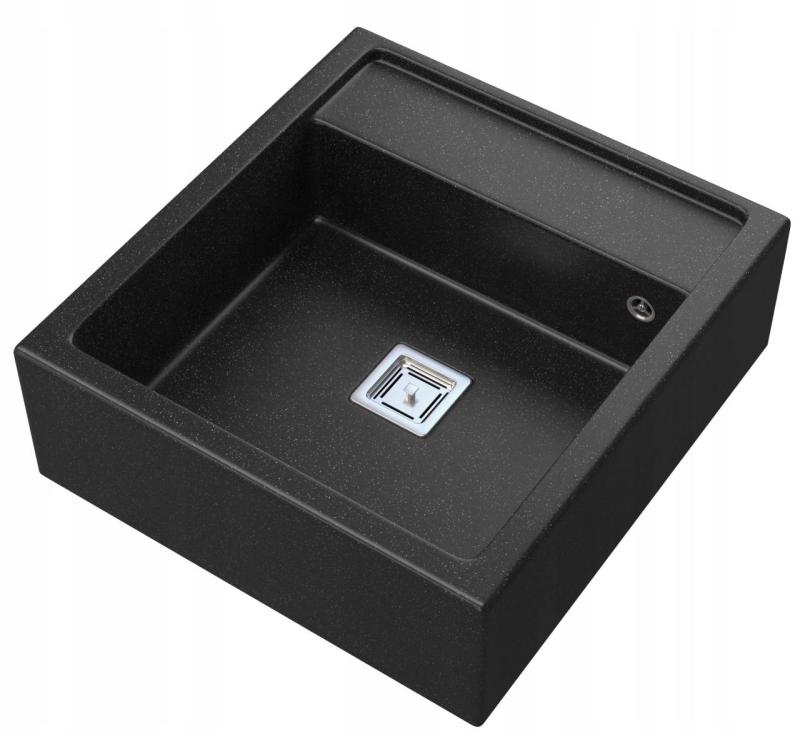 Graniteland Arno Granite Arduin Bluestone Look Built-in Sink 582x620mm with Stainless Steel Square Plug 1208970600