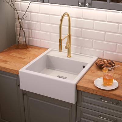 Graniteland Arno Granite White Sink Under-mount 582x620mm with Stainless Steel Square Plug 1208970604