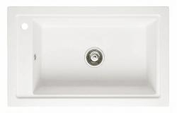 Graniteland Magra Granite White Built-in Sink 686 x 427 mm with Faucet Hole and Stainless Steel Plug 1208970614