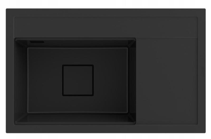 Graniteland Seta Granite Black Sink top mount 80x50 cm 1208970624