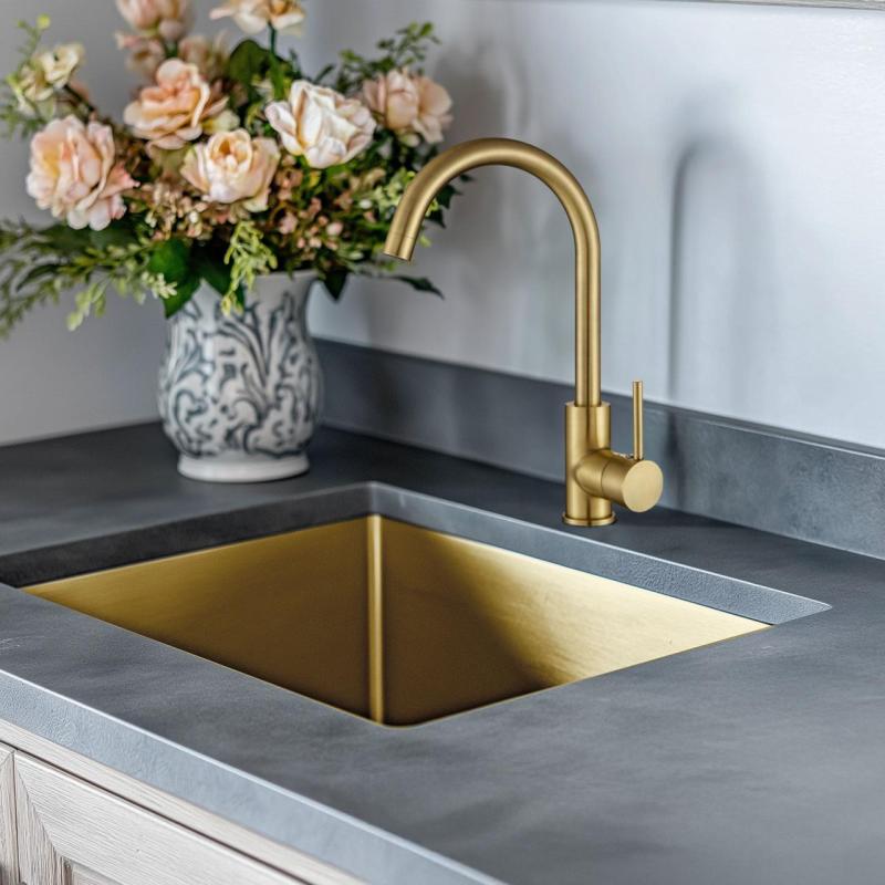 Ausmann Arvia gold kitchen faucet PVD Gold with swivel spout 1208970640