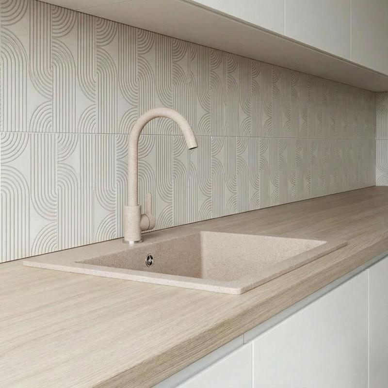 Graniteland Veritas Kitchen Mixer Tap Beige Sand with Swivel Spout 1208970679