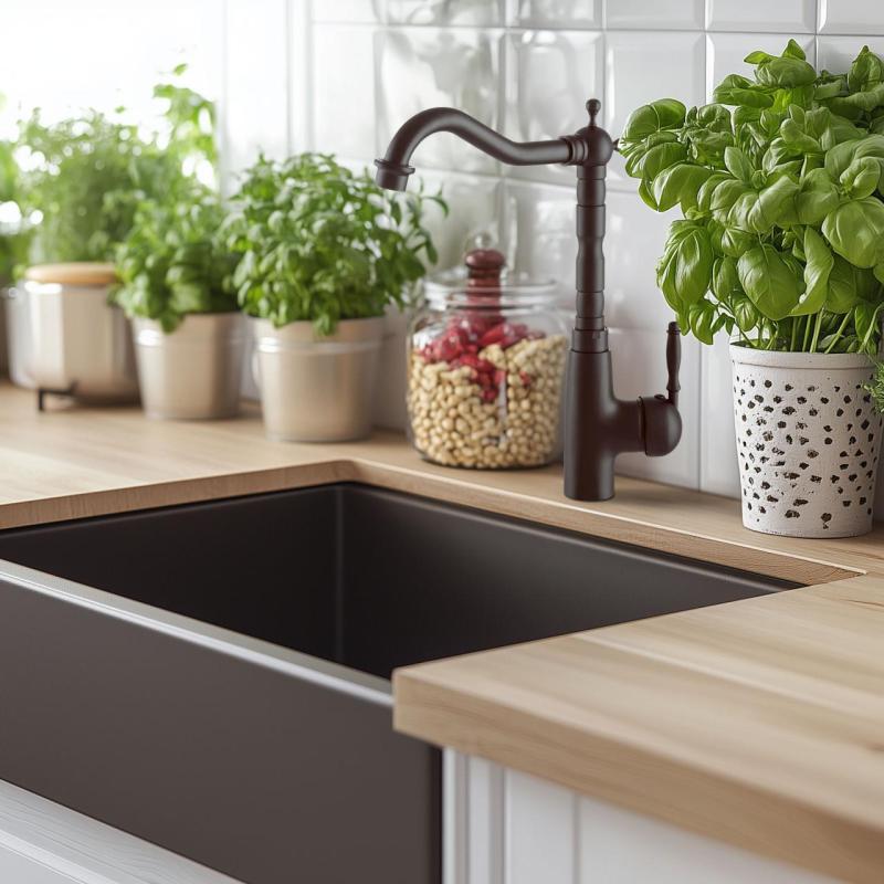 Graniteland Verve Kitchen Faucet Black with Swivel Spout 1208970702