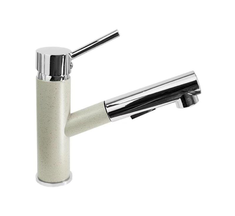 Graniteland Ceres Kitchen Faucet Beige Sand with Retractable Spout and Double-Function Hand Shower 1208970708