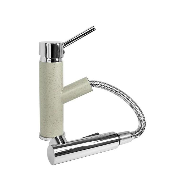 Graniteland Ceres Kitchen Faucet Beige Sand with Retractable Spout and Double-Function Hand Shower 1208970708