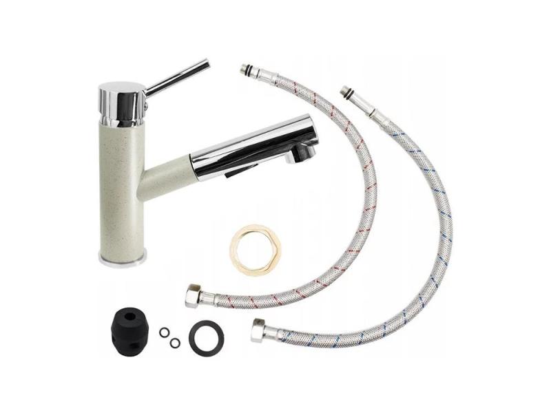 Graniteland Ceres Kitchen Faucet Beige Sand with Retractable Spout and Double-Function Hand Shower 1208970708