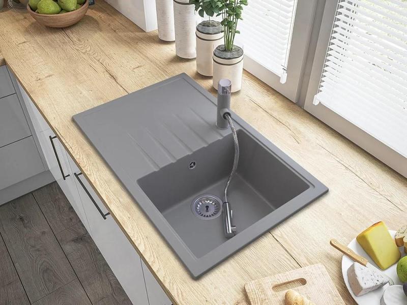 Graniteland Ceres Kitchen Mixer Tap Grey with Pull-Out Spout and Dual-Function Hand Shower 1208970710