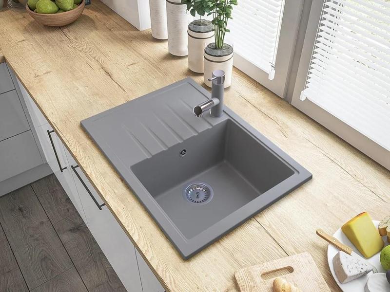 Graniteland Ceres Kitchen Mixer Tap Grey with Pull-Out Spout and Dual-Function Hand Shower 1208970710