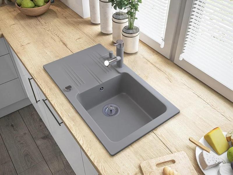 Graniteland Ceres Kitchen Mixer Tap Grey with Pull-Out Spout and Dual-Function Hand Shower 1208970710