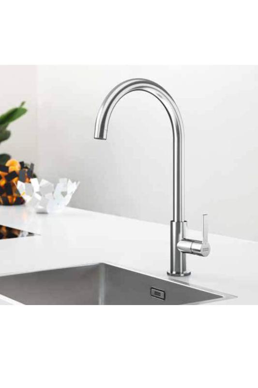 Franke Maris Slim J Kitchen Faucet Rotatable Round Spout Black 115.0728.386