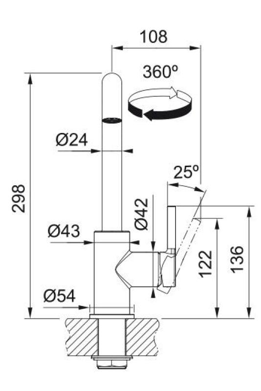 Franke Lina U Kitchen Faucet Swivel Spout Chrome 115.0728.473