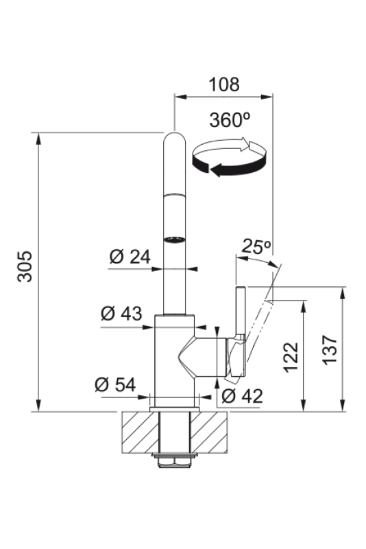 Franke Lina U Kitchen Faucet Black Retractable Spout 115.0728.477
