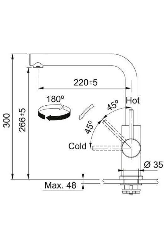 Franke Smart Glenda Kitchen Faucet Swiveling Spout Stainless Steel 115.0706.985