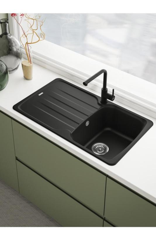 Franke Lina L Kitchen Faucet Black with Pull-Out Spout 115.0712.435
