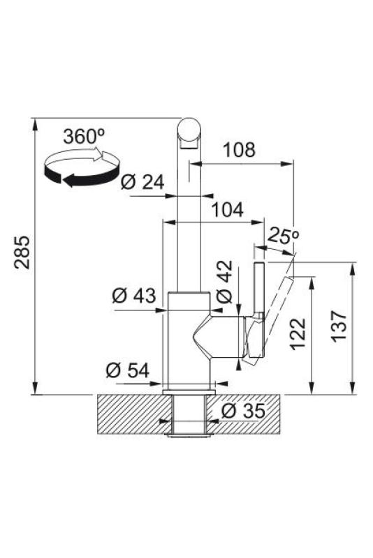 Franke Lina L Kitchen Faucet Black with Pull-Out Spout 115.0712.435