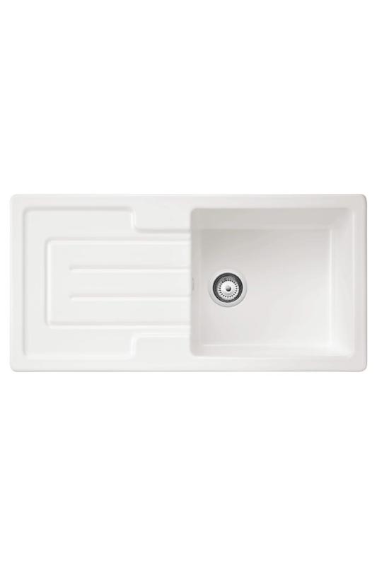 Ausmann Ceramic Sylva Ceramic White Built-in Sink with Draining Area 1000 x 500 mm 1208971124