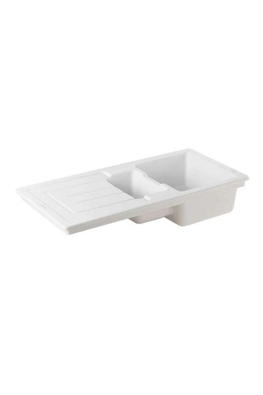Ausmann Ceramic Sylva 1.5 Ceramic White Sink with Draining Area 1000 x 500 mm 1208971126