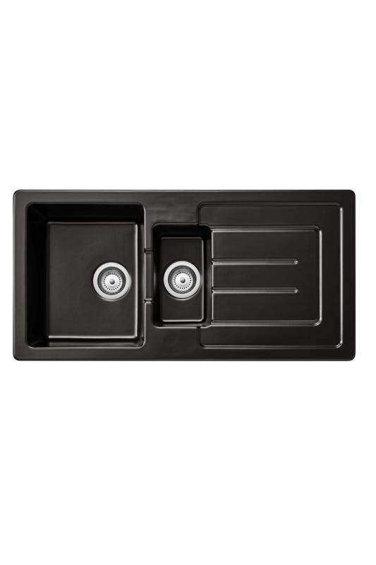 Ausmann Ceramic Sylva 1.5 Ceramic Matte Black Sink with Draining Area 1000 x 500 mm 1208971127