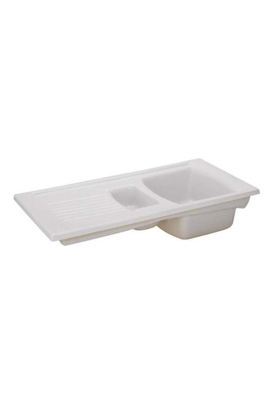 Ausmann Ceramic Crest 1.5 Ceramic White Sink with Drainer 995 x 497 mm 1208971131