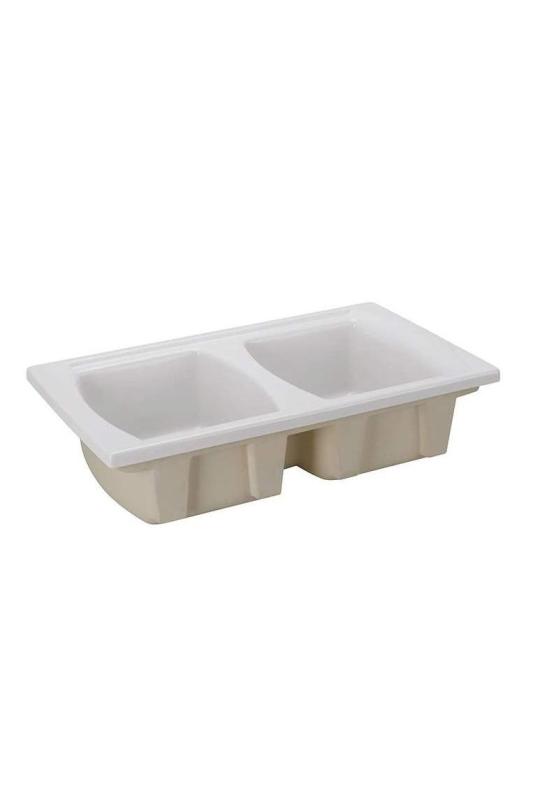 Ausmann Ceramic Crest Double Ceramic White Sink 860 x 500 mm 1208971133