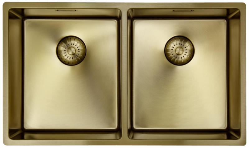 Pure.Sink Prestige Double Gold sink 70x40 cm 10mm radius undermount, flush mount and top mount PPG343440-60