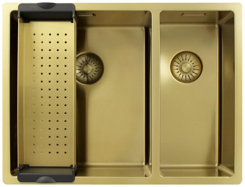 Pure.Sink Exclusivo Golden 1.5 one and a half bowl sink 34+18 cm 10mm radius PEX341840-60