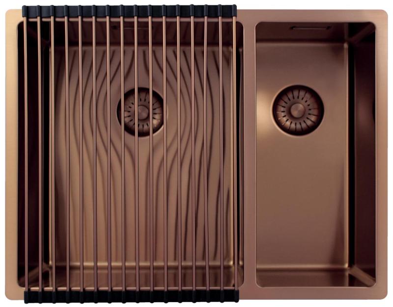 Pure.Sink Exclusivo Copper 1.5 one and a half bowl sink 34+18 cm 10mm radius PEX341840-62