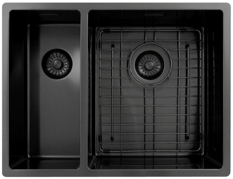 Pure.Sink Exclusivo Gun Metal 1.5 one and a half bowl sink 18+34 cm 10mm radius PEX183440-61