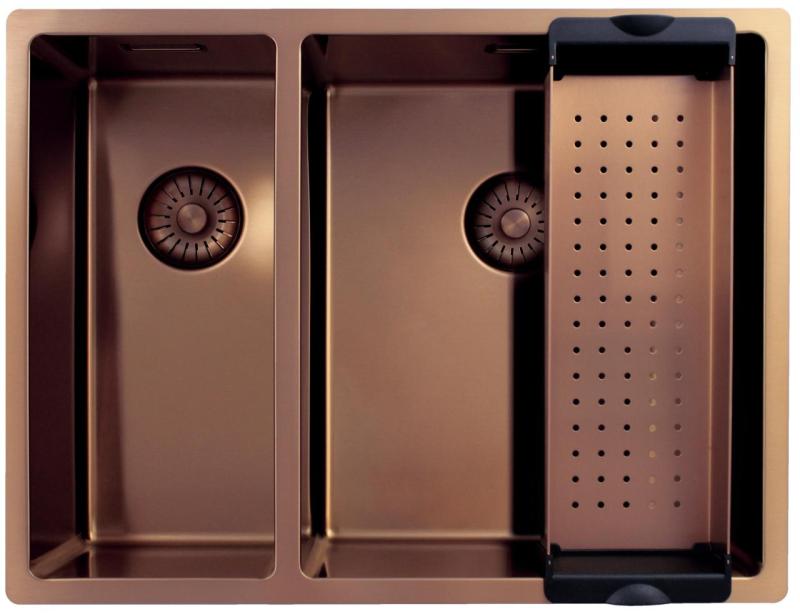 Pure.Sink Exclusivo Copper 1.5 one and a half bowl sink 18+34cm 10mm radius PEX183440-62