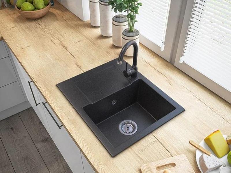 Graniteland Nex Granite Bluestone look sink with draining area 574x464 mm 1208971426