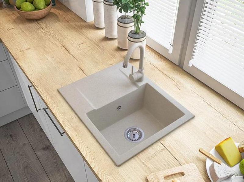 Graniteland Nex Granite beige sink with drainer 574x464 mm 1208971429