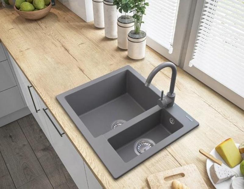 Graniteland Adda Granite Gray 1.5 Build-up Sink 600x495mm 1208971456