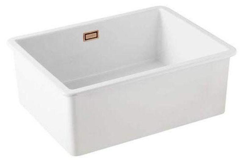 Ausmann Ceramic Mira Ceramic White Sink - Undermount and Intermediate 795 x 460 mm with Copper Plug 1208971467