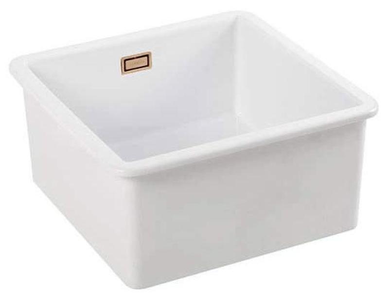 Ausmann Ceramic Ember Ceramic White Square Above Counter and Undermount Sink 40 x 40 cm with Copper Plug 1208971482