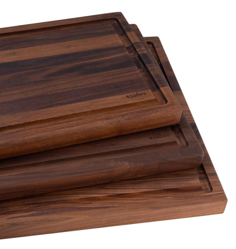 Woodsea Butcher Groove L - Walnut Wooden Cutting Board with juice groove 60x45 cm 1208971536