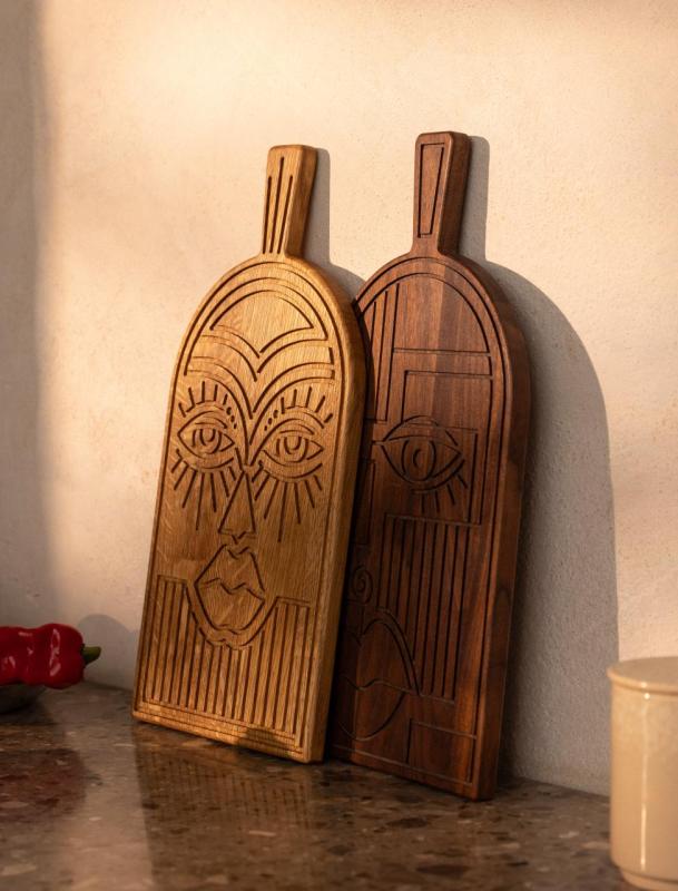 Woodsea Mask Walnut - Walnut Wood Mask cutting and serving board 38x19 cm 1208971561