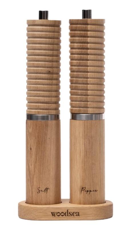 Woodsea Spice - Oak wooden pepper and salt mill set Ø5x28 cm 1208971597