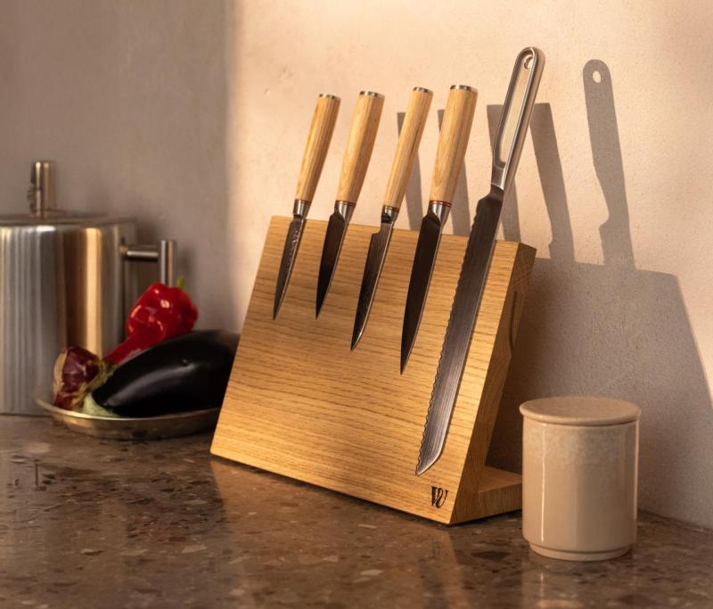 Woodsea Hold My Knife - Oak Knife Holder Table 32x22 cm 1208971599