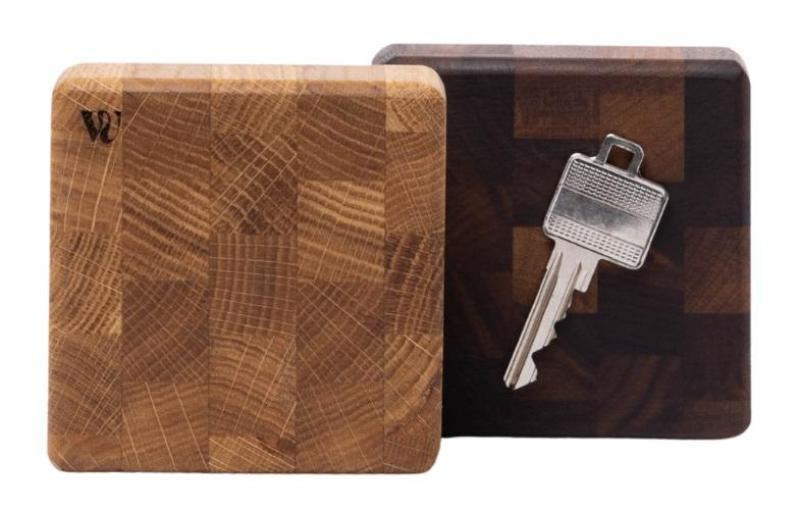 Woodsea End Grain Walnut - Walnut Wood Key Holder 9x9 cm 1208971601