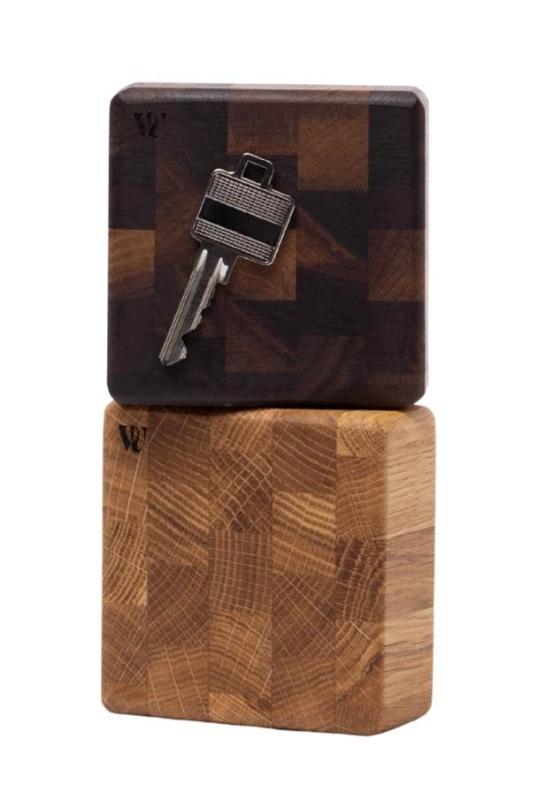 Woodsea End Grain Walnut - Walnut Wood Key Holder 9x9 cm 1208971601