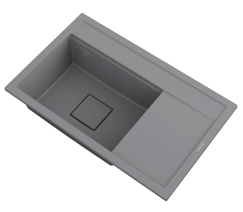 Graniteland Seta Granite Gray Top-mount Sink 80x50 cm 1208971621