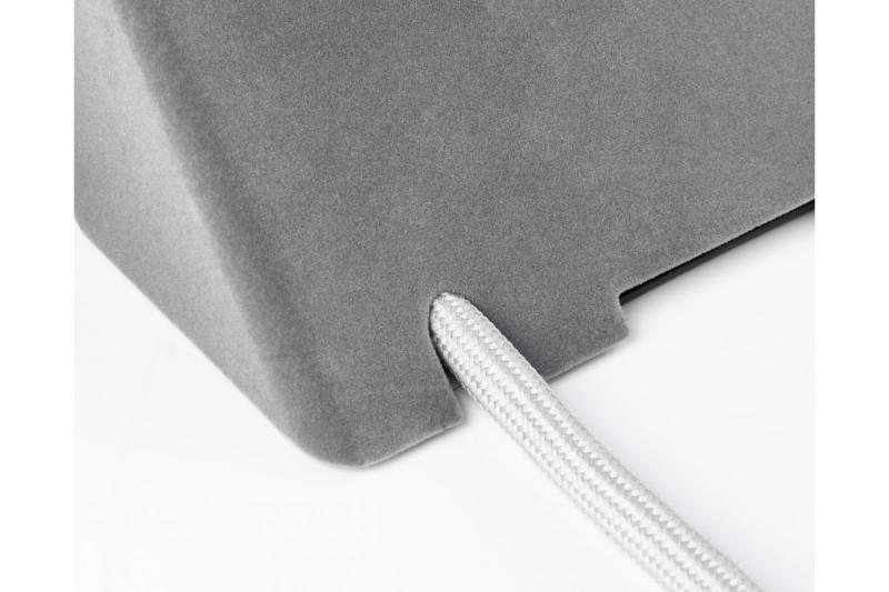 Furniture socket SOFITO, 2xSHUKO, USB A+C, cable 1.5 m, gray flock