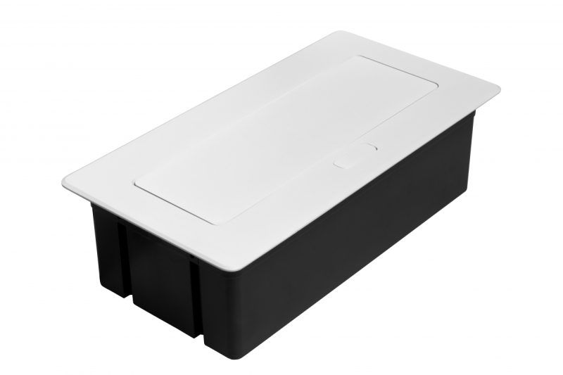 Furniture socket MULTISOFT, 2xSHUKO, USB A+C, RJ45, HDMI, cable 1.5 m, white