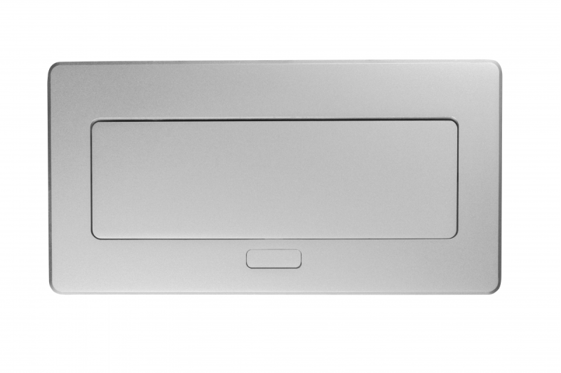 MULTISOFT furniture socket 2x Socket with Earthing, USB A+C, RJ45, HDMI, Power Cable with Plug, Aluminium