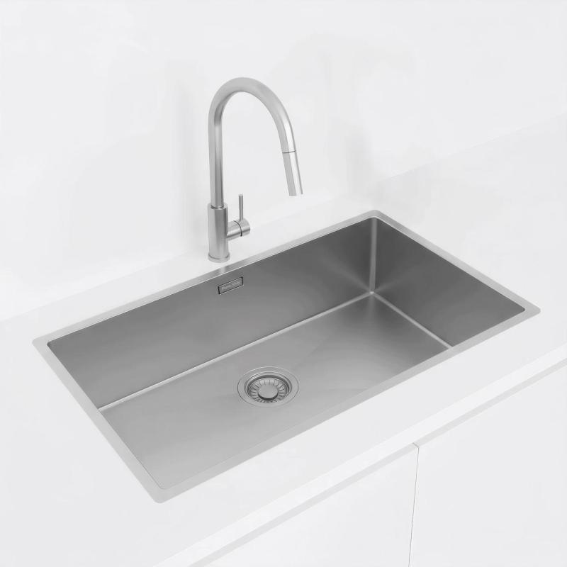 Pure.Sink Luxion Large stainless steel sink 74x40 cm undermount, flush mount, and surface mount PLX7440-02