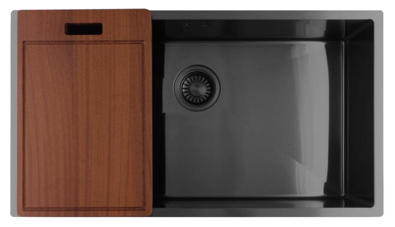 Pure.Sink Luxion Large Gun metal sink 74x40 cm undermount, flush mount, and top mount PLX7440-61