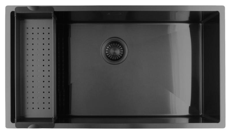 Pure.Sink Luxion Large Gun metal sink 74x40 cm undermount, flush mount, and top mount PLX7440-61