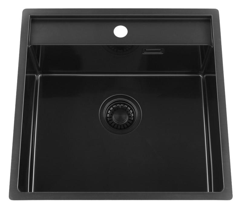 Pure.Sink Luxion PVD Black sink 51x50 cm Tapwing with tap hole PLX5150T-63