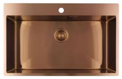 Pure.Sink Luxion Large copper sink 78x50 cm Tapwing with tap hole PLX7850T-62