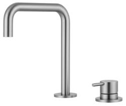 Pure.Sink Luxion 2-hole solid stainless steel kitchen faucet with U spout PLX2HU-02